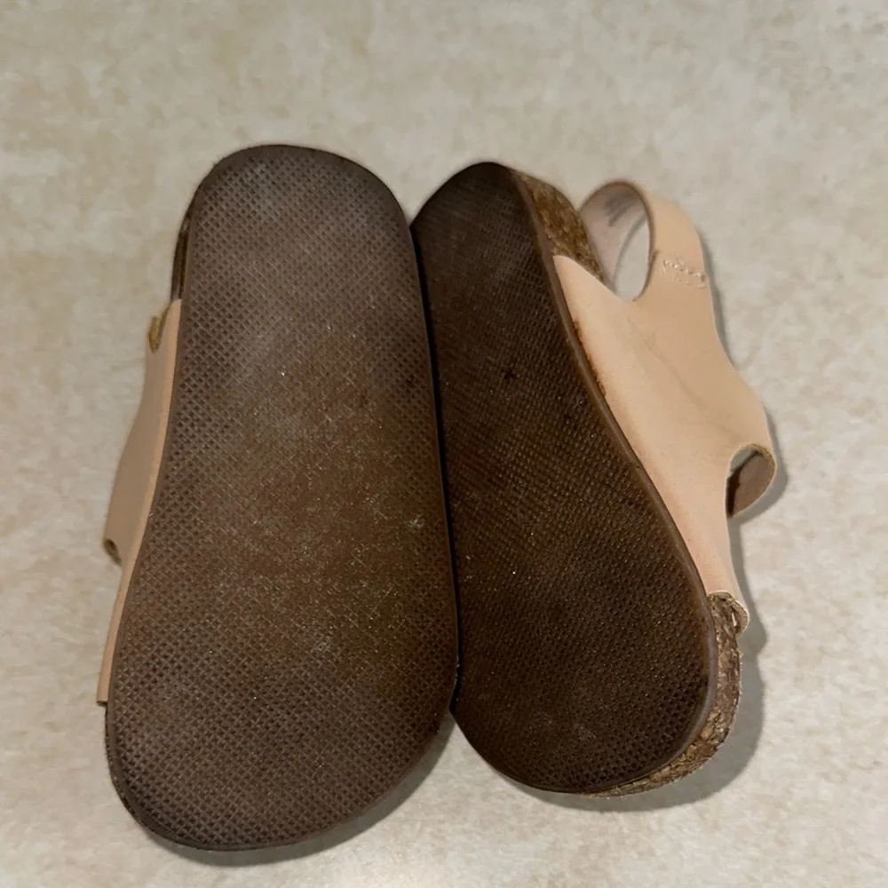 NWOT Old Navy Tan Sandals with Suede Straps and Cork Footbed